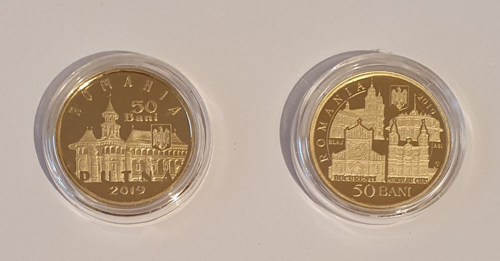 Lot 2 monede 50 bani, proof 2019 - Papa Francisc, Putna (pret fix)