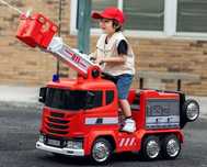 Masinuta electrica de pompieri Kinderauto B911, 140W, 12V-10Ah RED