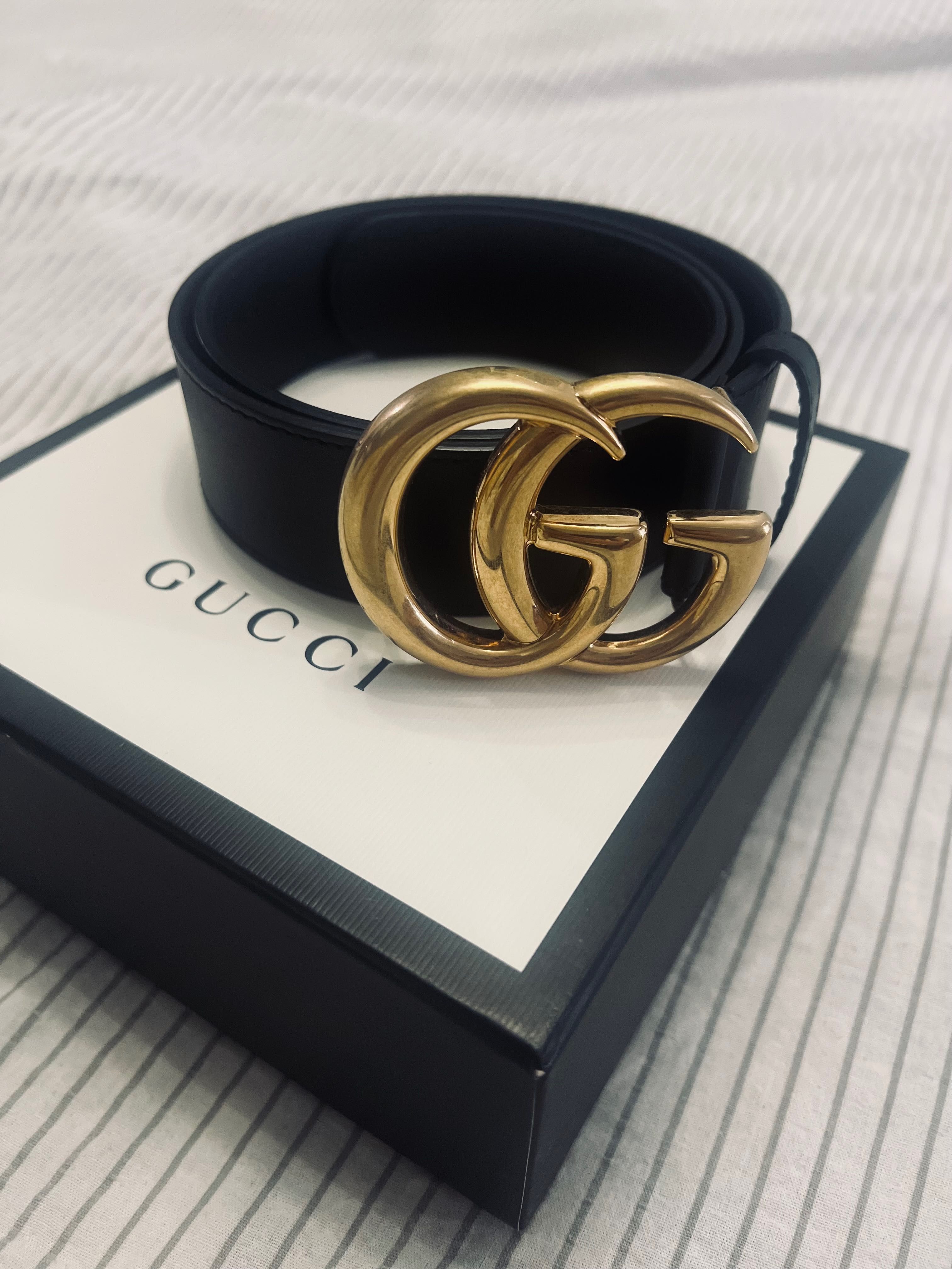 Gucci double G кожен колан