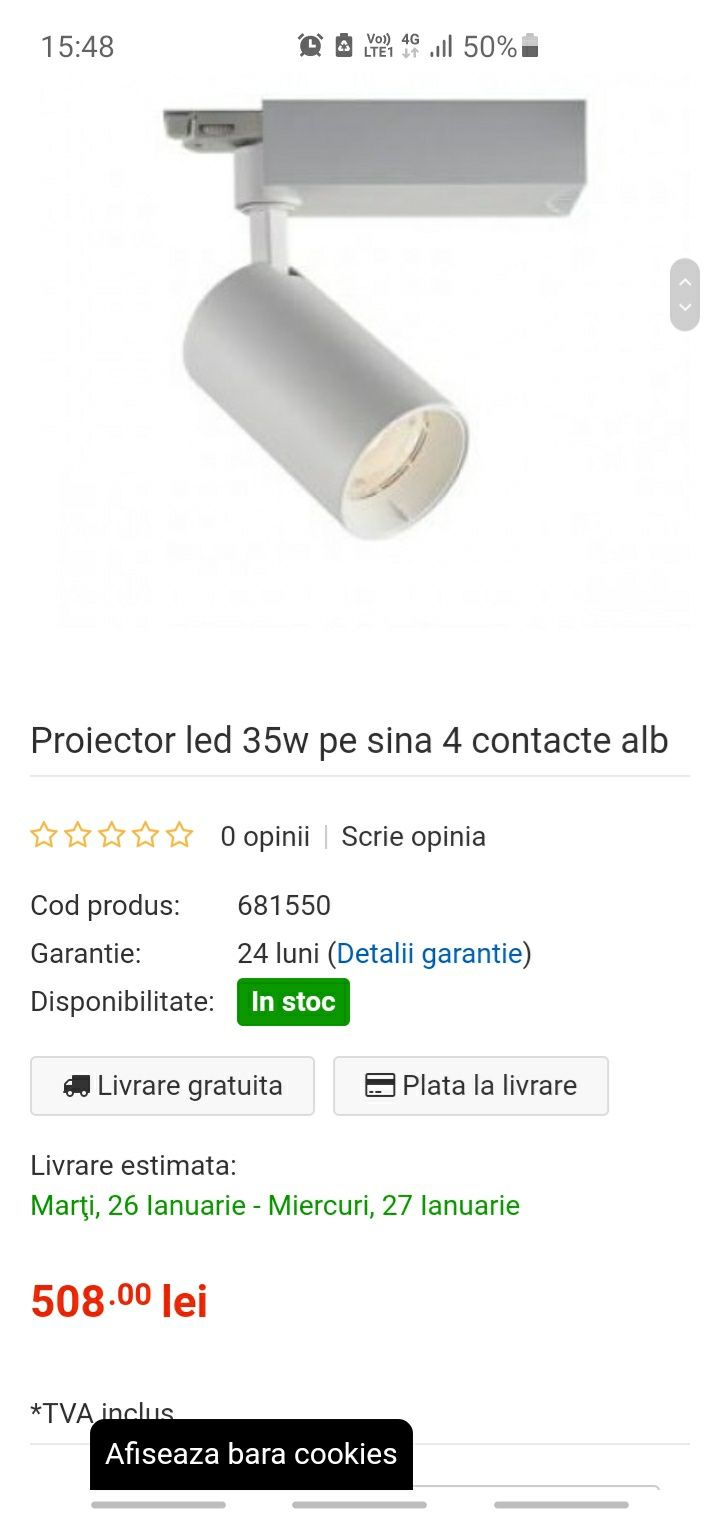 Set Proiectoare LED 30 w pe sina