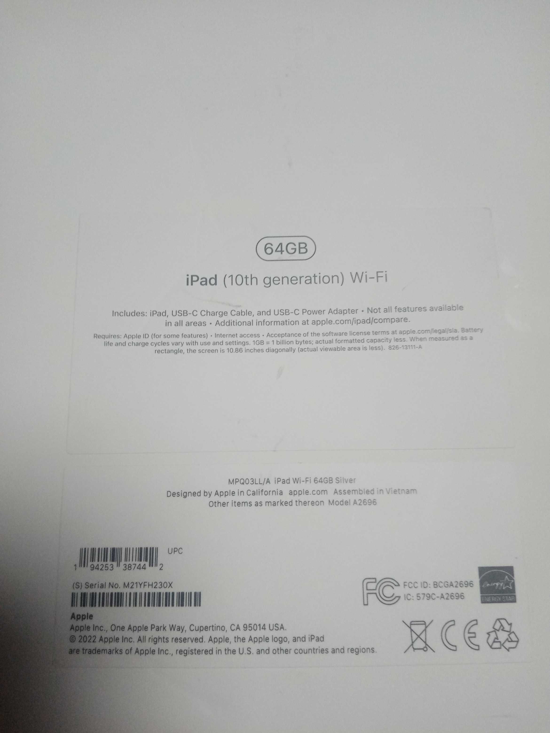 Таблет-iPad 10 64GB Нов