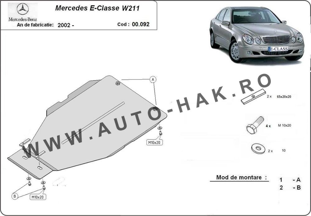 Scut metalic cutie de viteze automata Mercedes E-Class W211 2002-2009