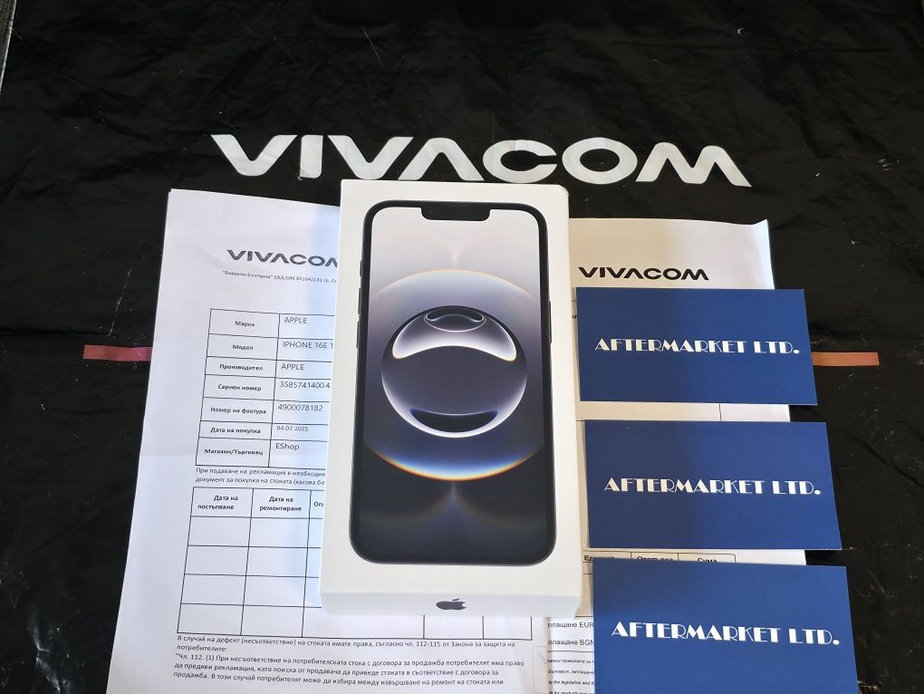 ЗАПЕЧАТАН 128GB iPhone 16e Гаранция от Vivacom до 2027 Black / 16 e