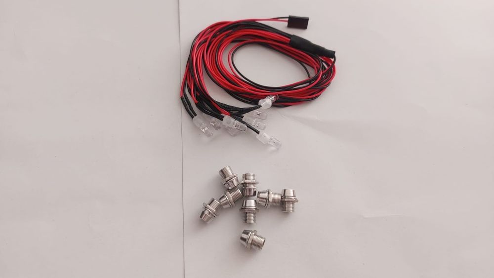 Kit lumini automodel rc cu 8 sau 12 leduri cablu y mufa esc servo