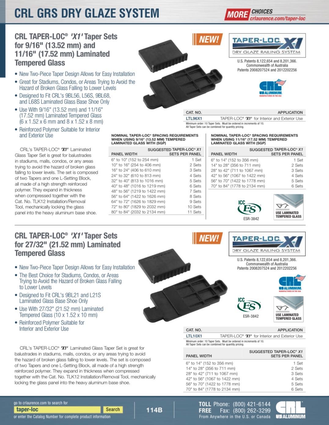 CRL-Dry Glaze Railing System