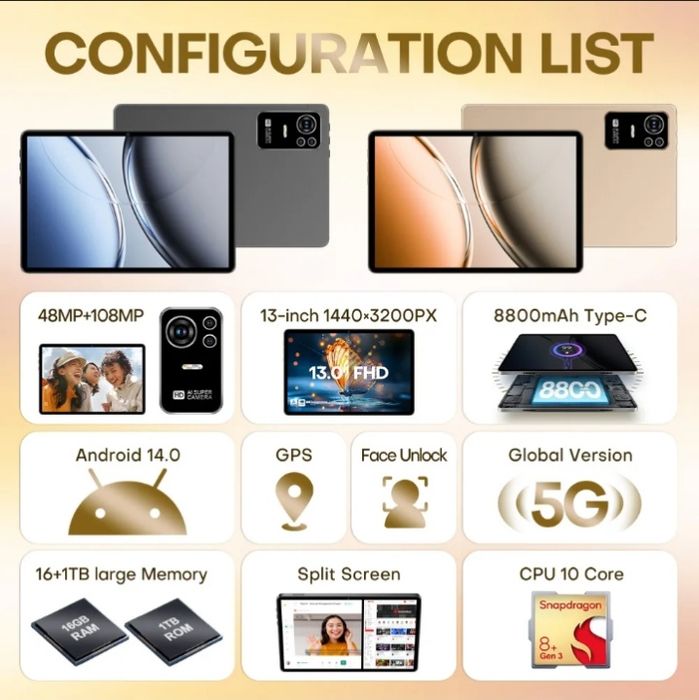 Pad 8 Ultra – 108MP Kamera, 16GB RAM, 1TB Xotira | Aksiya!