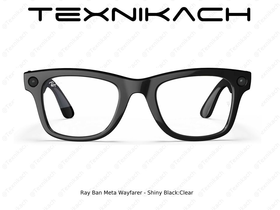 Новый • Ray Ban Meta Wayfarer - Shiny Black Clear • Доставка