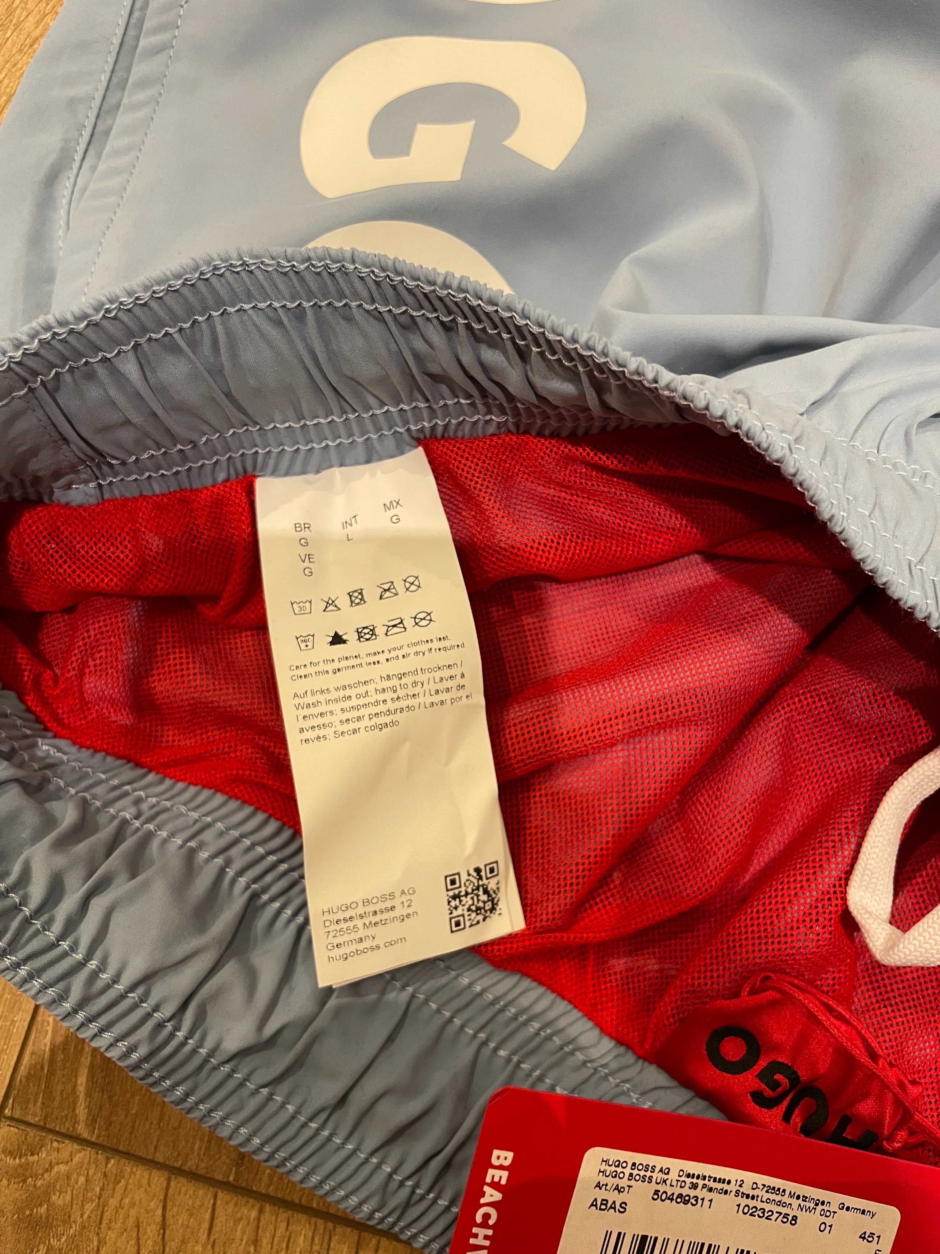 HUGO BOSS, Оригинални Плувни шорти, син, Regular Fit, размер: L