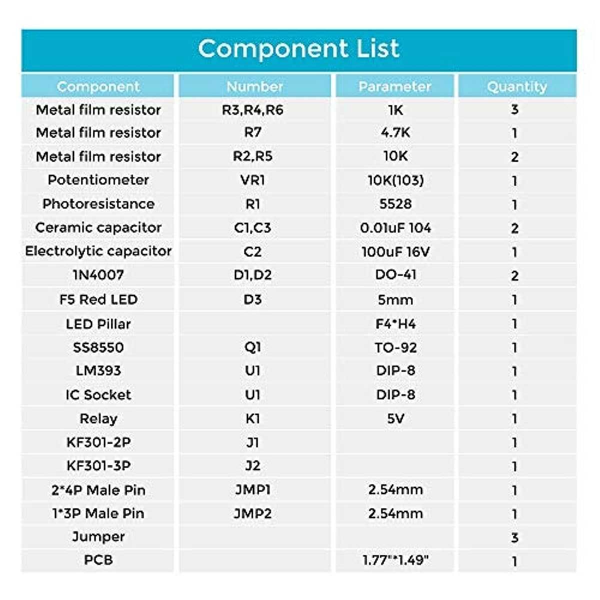 Kit electronica diy comanda unui releu in functie de lumina cu LM393