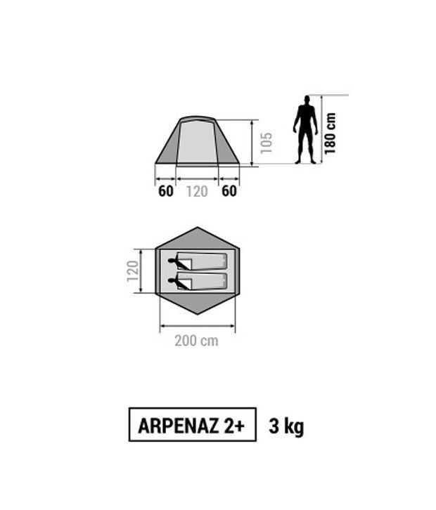 Палатка двеместна QUECHUA Arpenaz 2 Plus Tent