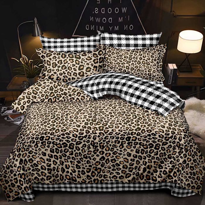 Двулицево спално бельо с ластик, 6 части