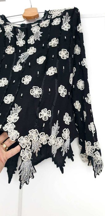 Bluza vintage paiete si matase