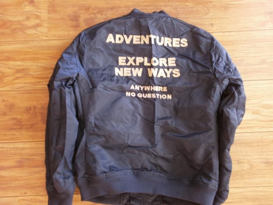 L Zara Men Bomber Jacket With back slogan