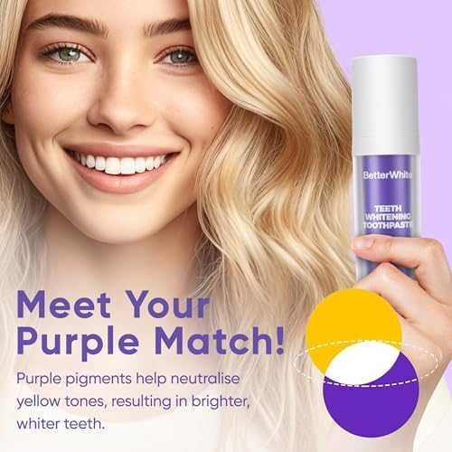 Нова Избелваща паста за зъби с лилав коректор и свеж дъх 30ml Хигиена