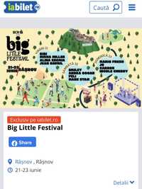 Vand 3 bilete abonament 2 adulti+1 copil la Big Little Festival Rasnov