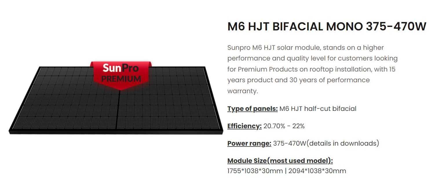 Panouri fotovoltaice PREMIUM 470W N type HJT Bifaciale