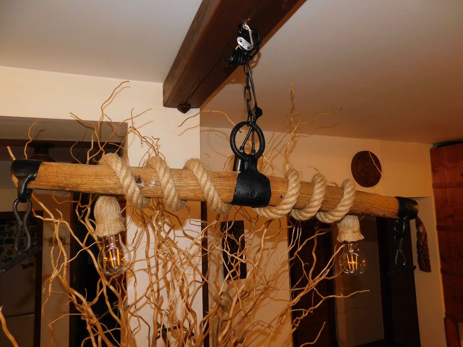 Lustra iuta, lampa suspendata vintige/retro/rustic
