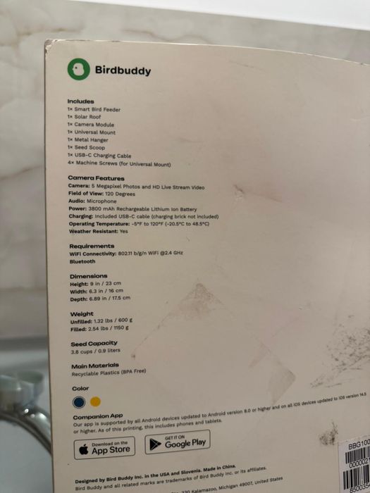 Smart Bird Buddy / Smart Feeder Solar Roof / Sigilata Noua