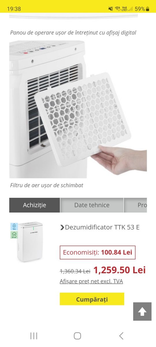 Dezumidificator TTK53E