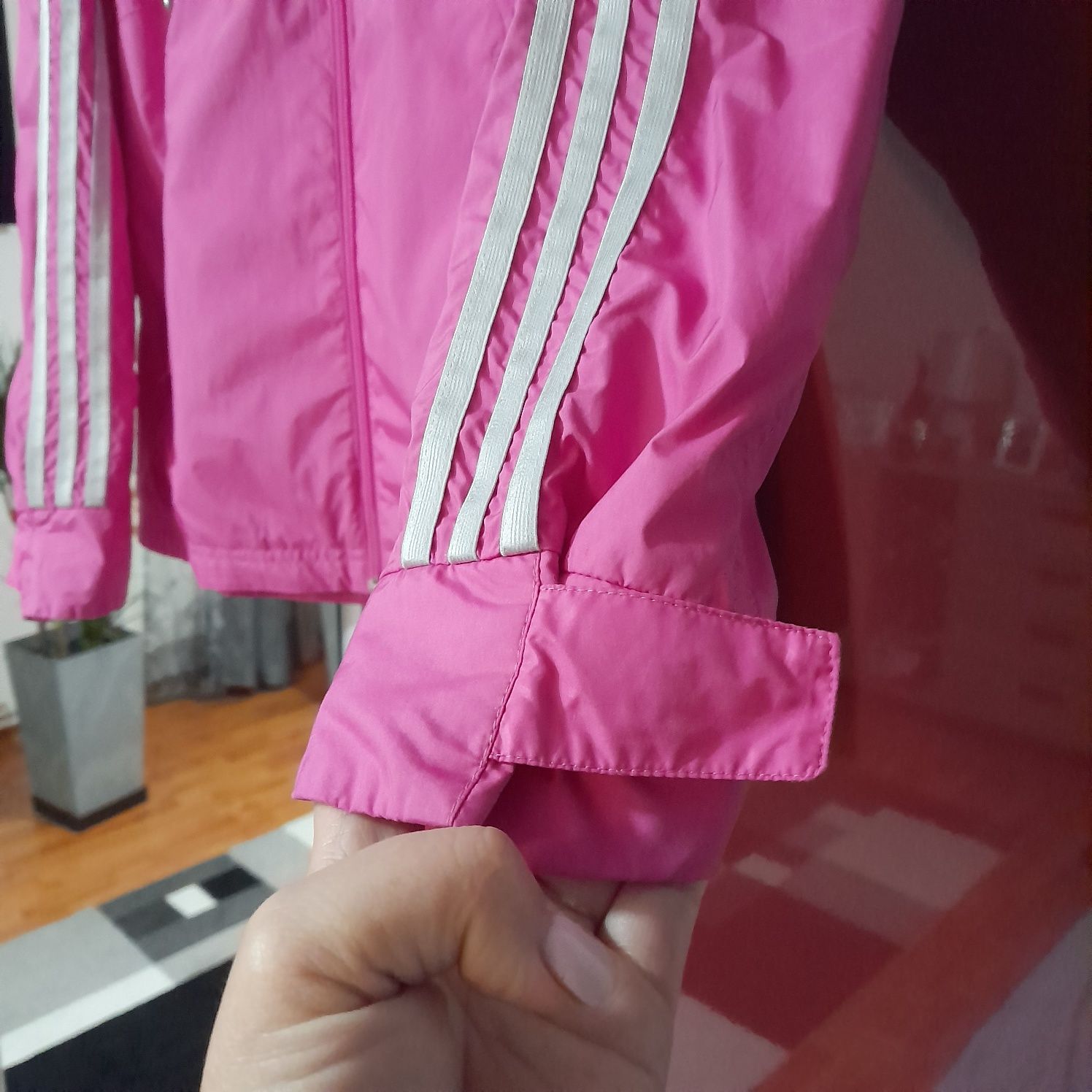 Geaca  Adidas Original Clima Cul roz cu gri.