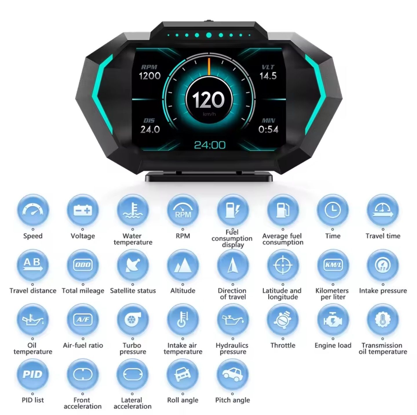 Дисплей за кола борд компютър OBD 2 HUD GPS