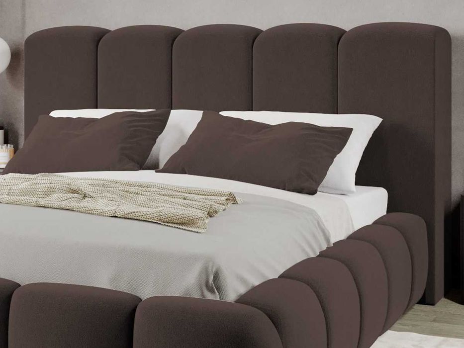 Pat Tapitat Noel Maro - Velluto 6 cu somiera rabatabila si lada