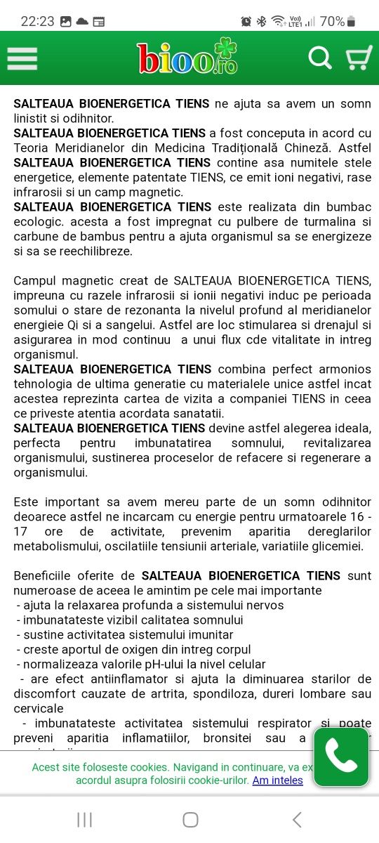 Saltea Bioenergetica TIENS