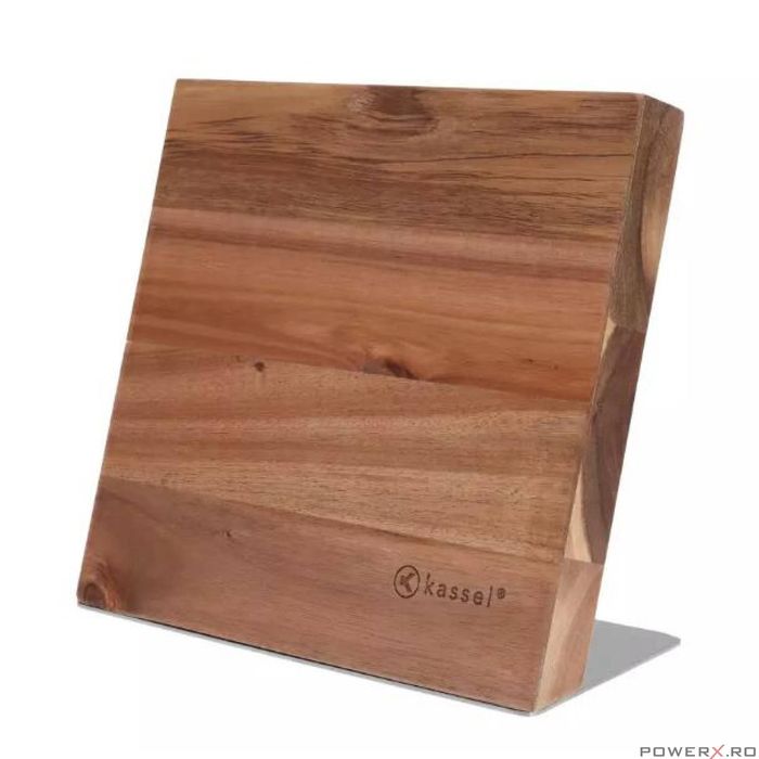 Set cutite din oțel inoxidabil, 6 piese, suport lemn cu placa