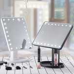 Козметично огледало, С LED осветление, Ъгъл на наклон 180 градуса, USB