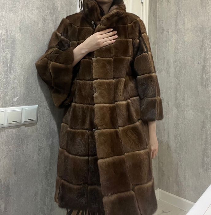 Норковая шуба шоколадка