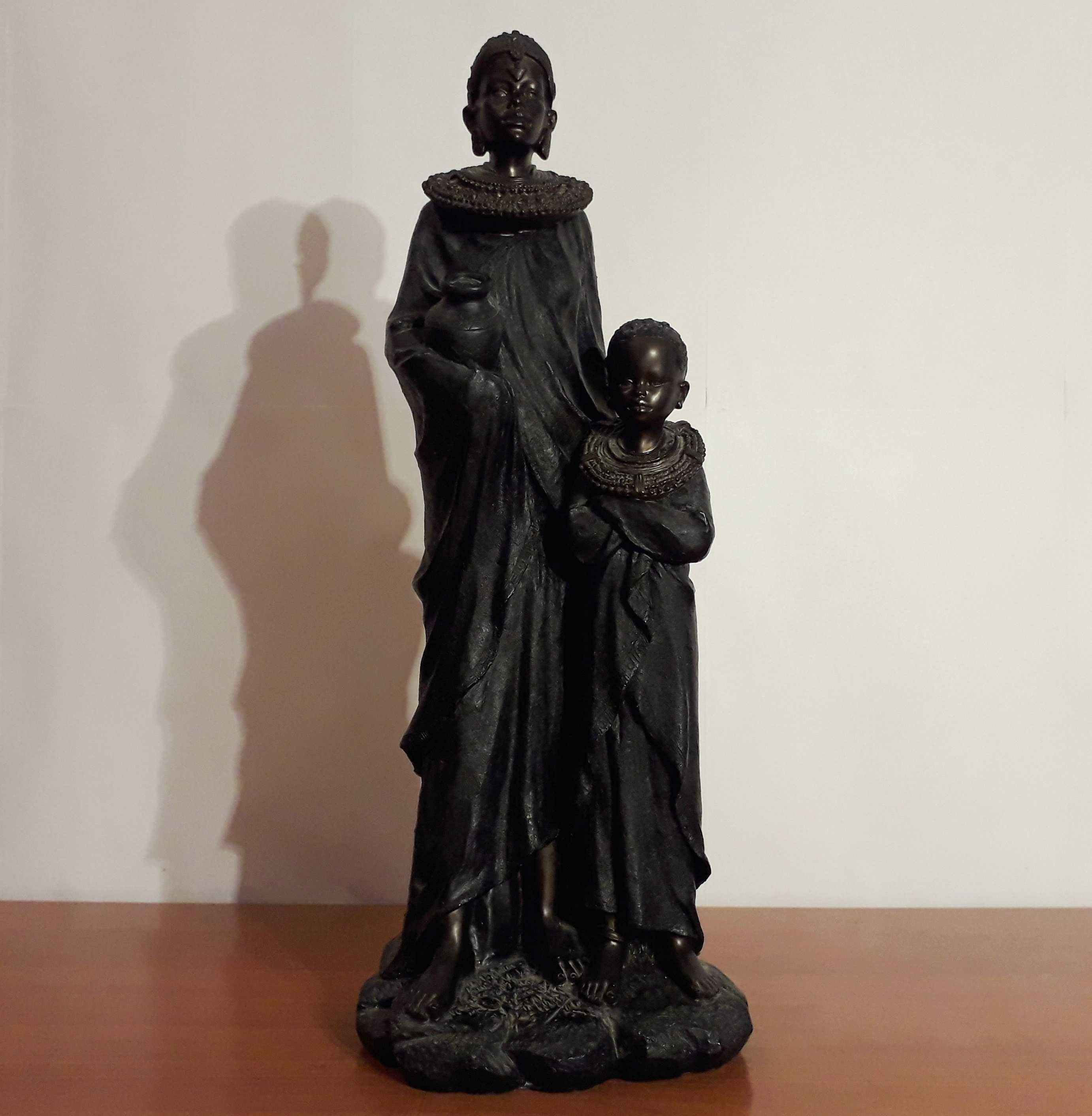 Statueta tribala africana „Mama si fiica Masai” |piesa veche