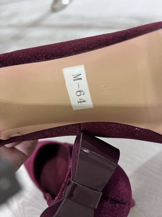 Бордовый туфли женские