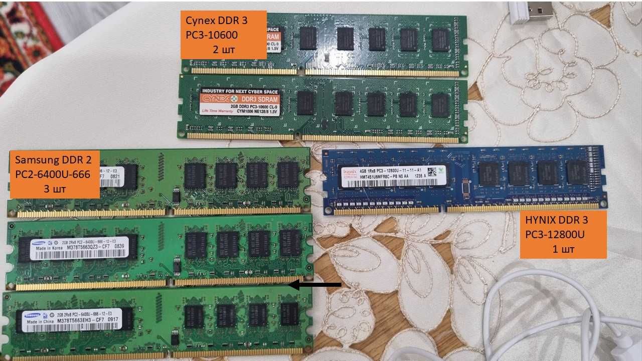 DDR2, DDR 3 оперативный память