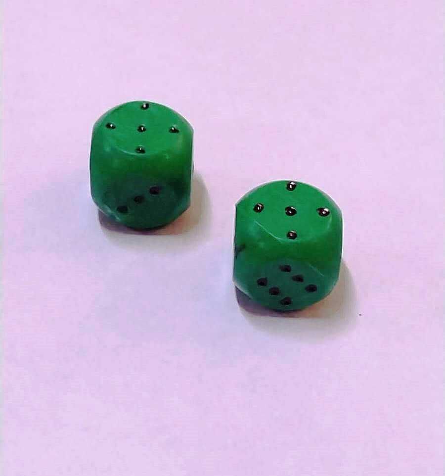 Кости игральные Зарики Кубики 1,5х1,5 см зеленые 1 шт