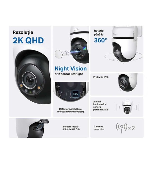 Camera de supraveghere de exterior Smart TP-Link Tapo C520WS