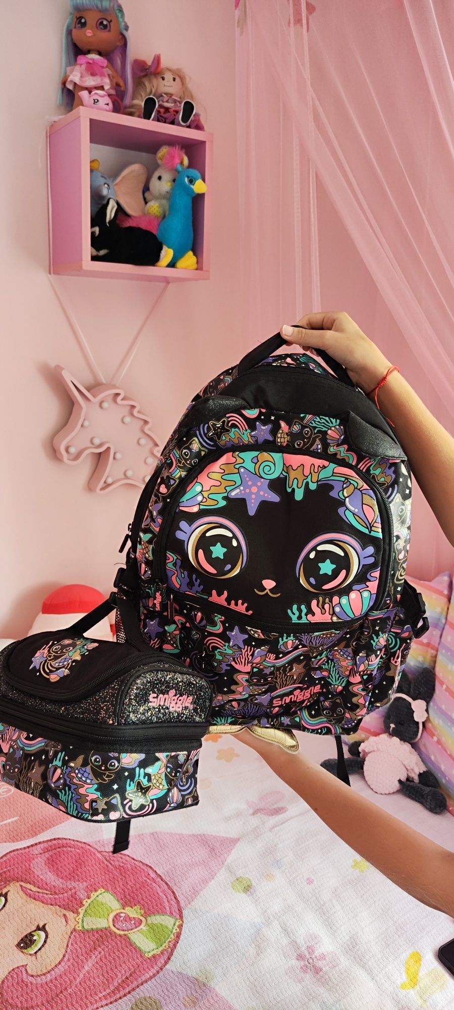 Ученическа раница с чанта за храна Smiggle