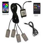 Set 4 lampi Led Rgb Auto Lumini picioare Ambientale USB