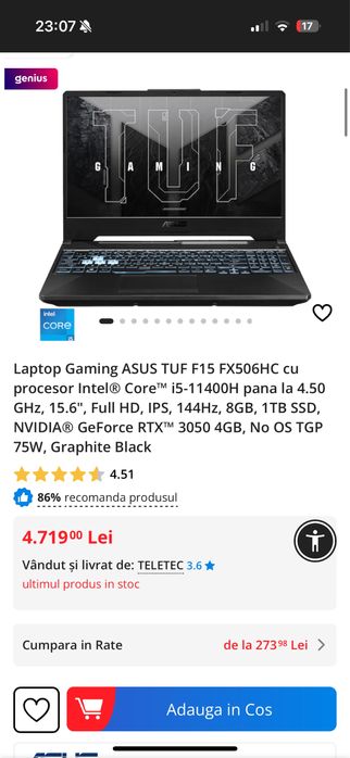 Laptop Gaming Performant