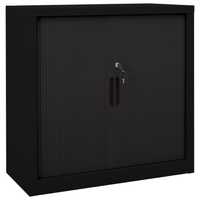 vidaXL Шкаф с плъзгаща врата, черен, 90x40x90 см, стомана 336431