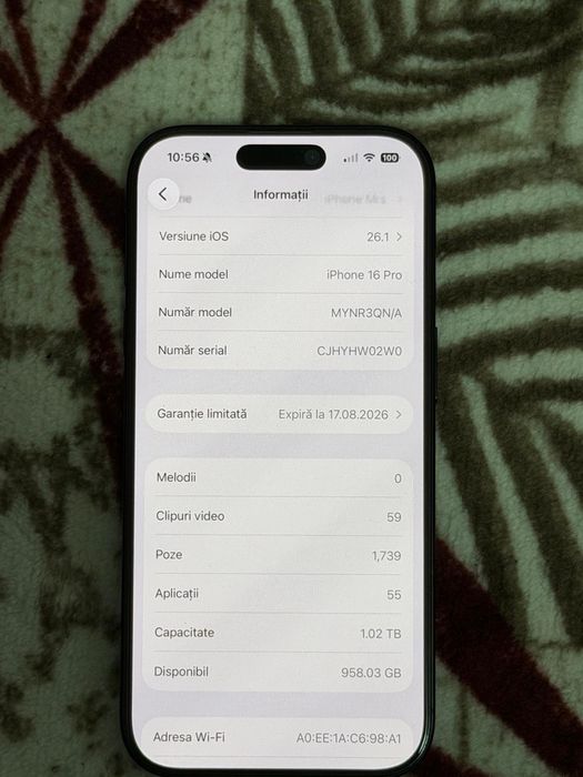Vând iPhone 16 pro 1 TB