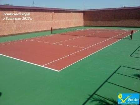 Теннисные корты профессиональные, также любительские, гарантия 5 лет