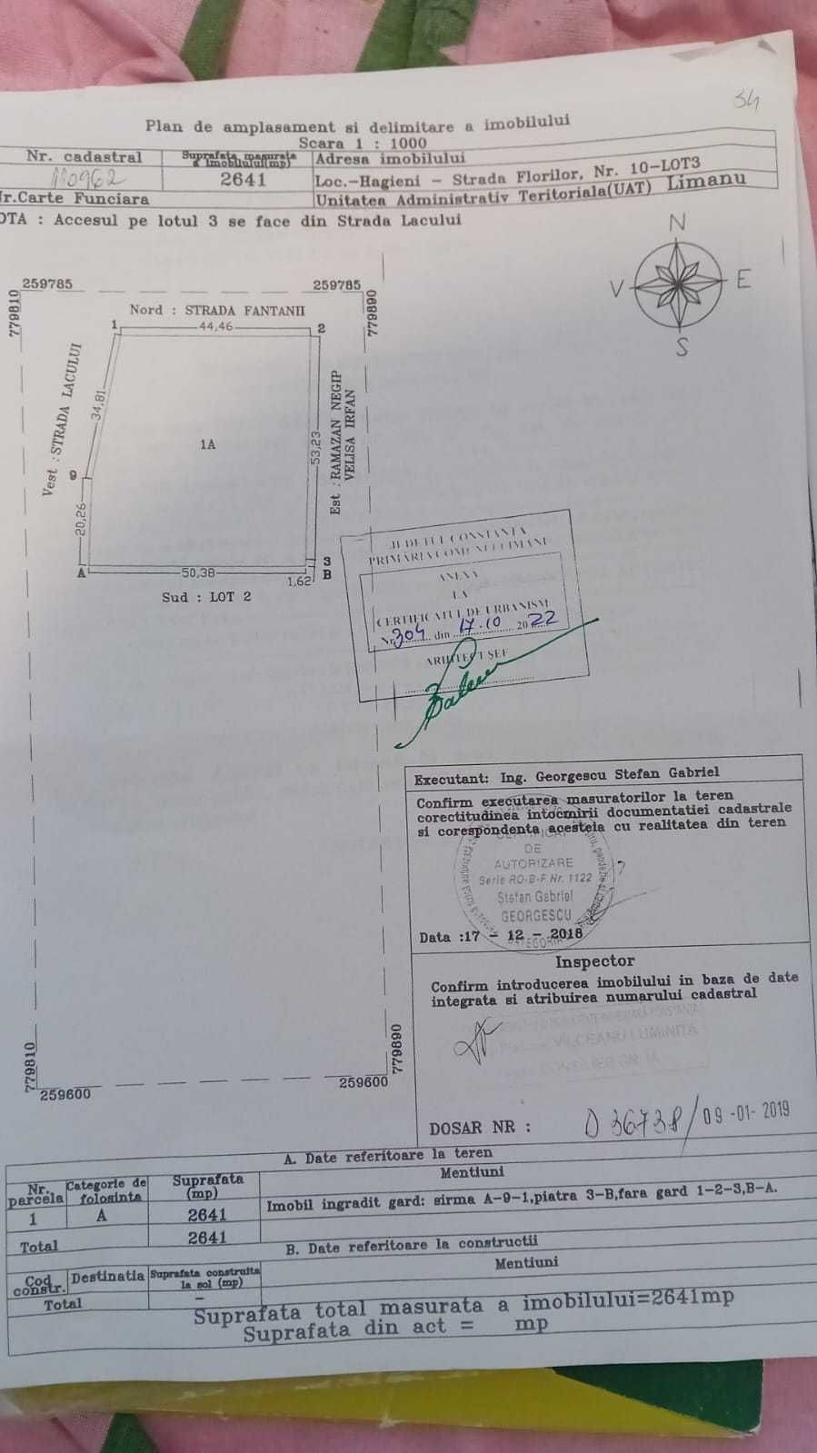 Teren intravilan localitate hagieni jud. Constanta 2641MP