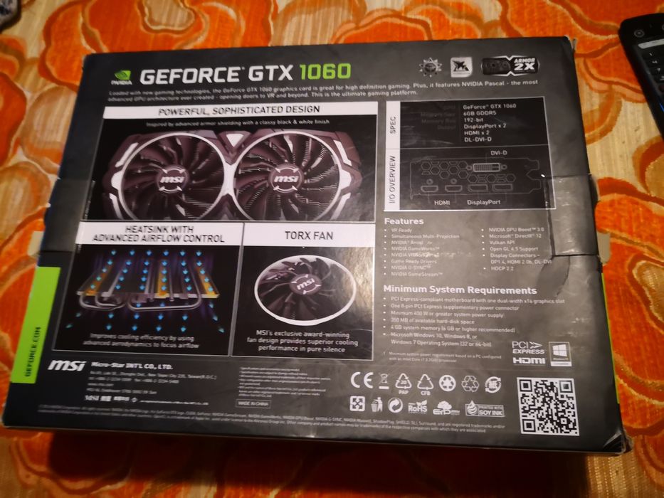 Gtx 1060 msi 6gb oc armor