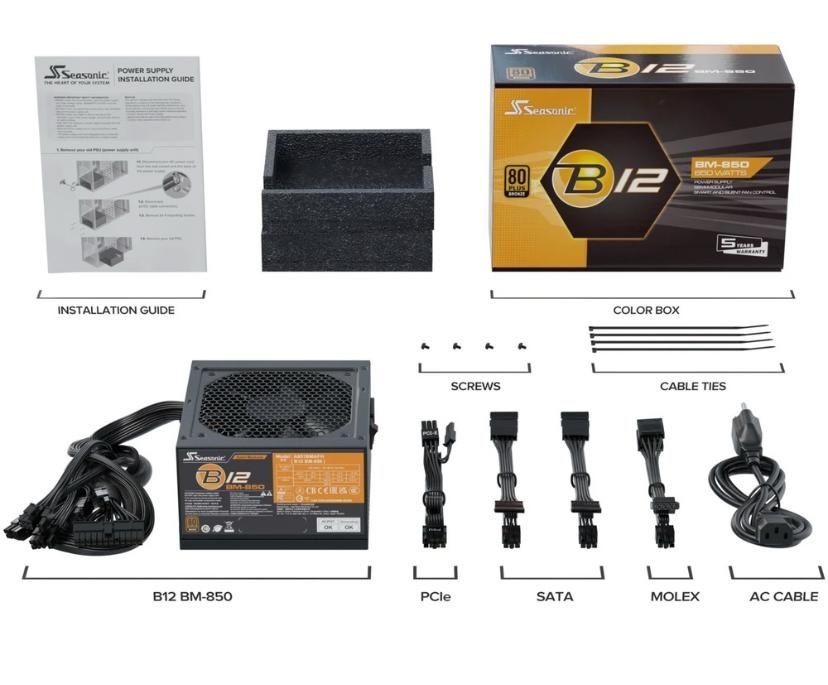 Sursa seasonic semi modulara 850W, 80+ Bronz