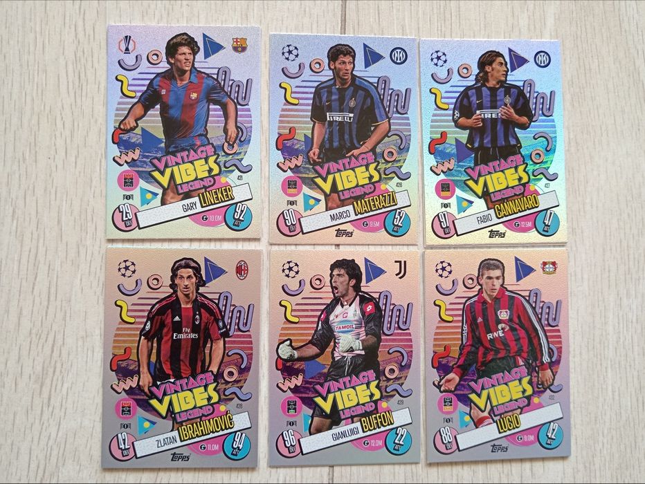 6 бр Карти Match attax Vintage