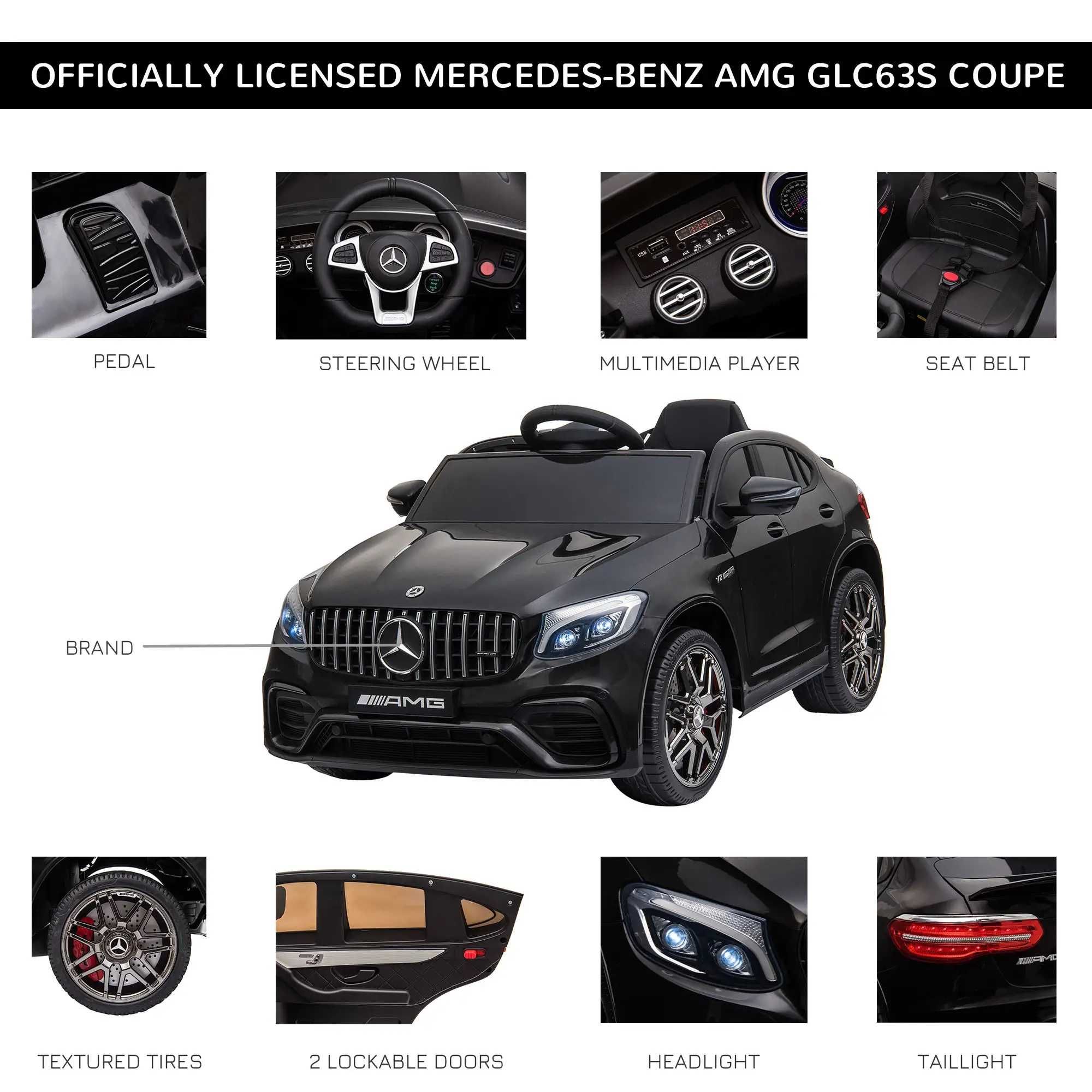 Акумулаторен джип Mercedes GLC63 COUPE Licensed 12V батерия,MP3