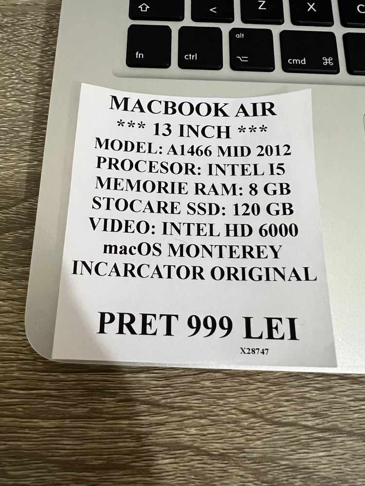 Amanet Royal CB : Macbook Air Mid 2012 i5  8GB RAM SSD 120GB garantie