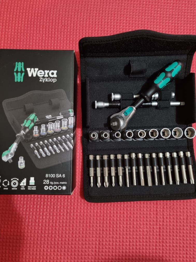 Set clichet cu tubulare și biți 1/4 WERA 8100 SA 6