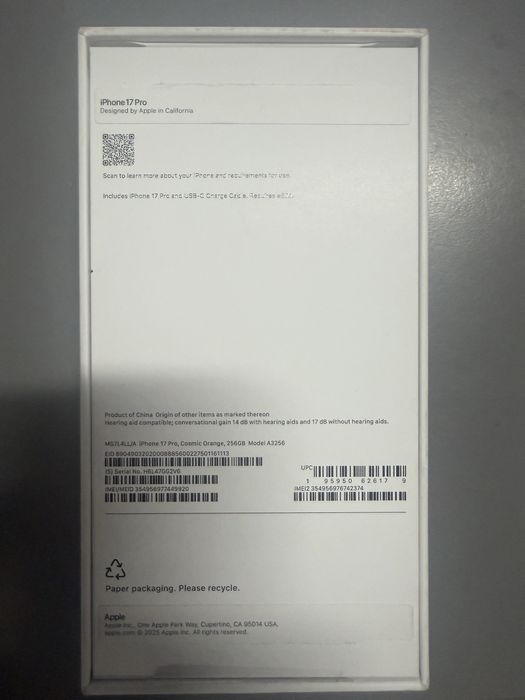 Iphone 17 pro , 256 Gb