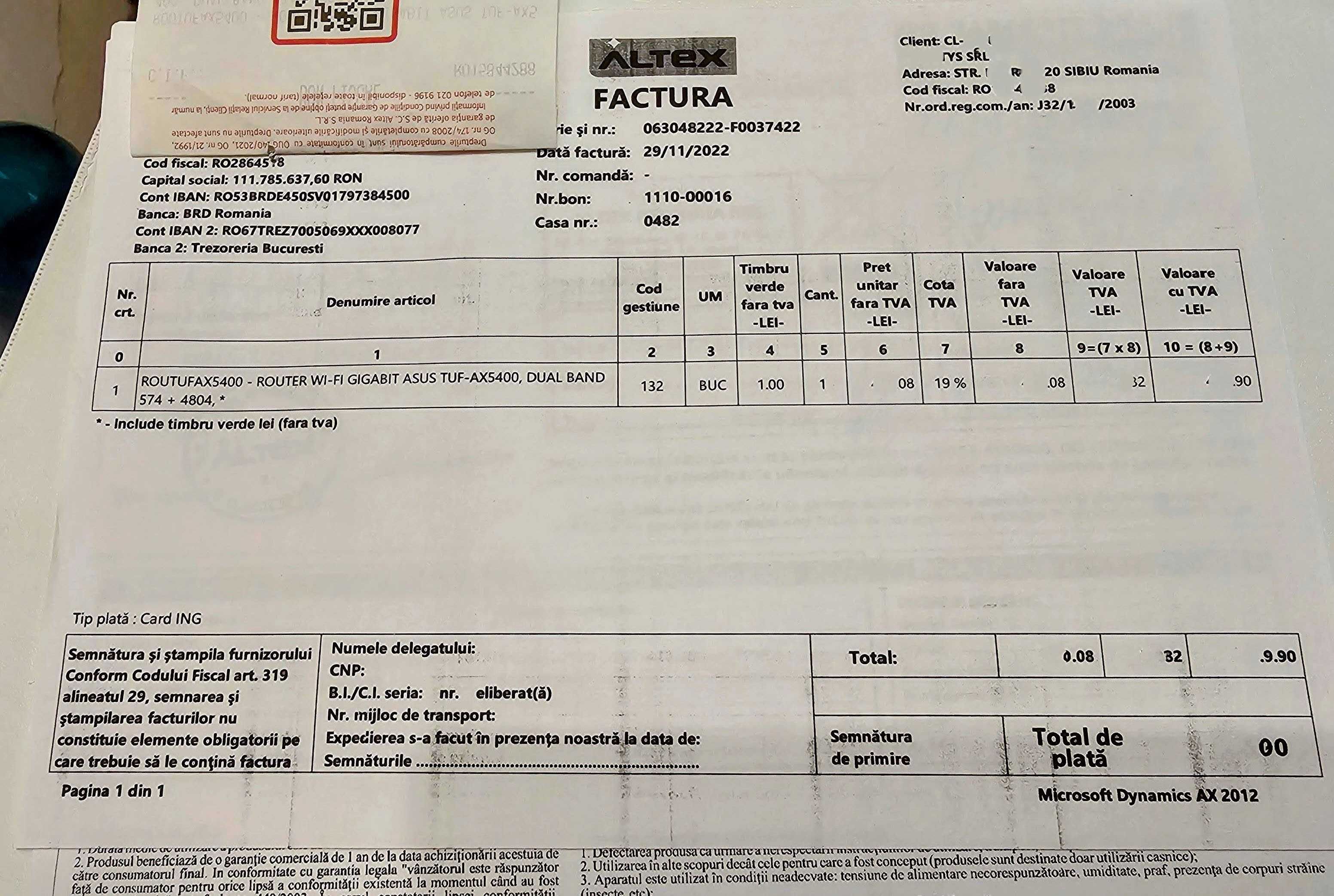 ASUS TUF Gaming AX5400 TUF-AX5400 - perfect + garanție